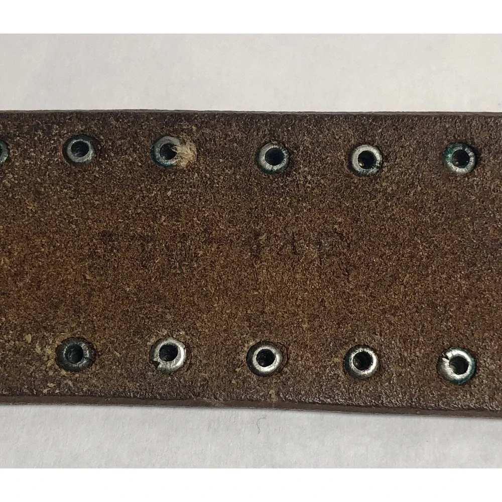 Vtg Y2K Calvin Klein Jeans Studded Brown Leather‎ Belt 33-37